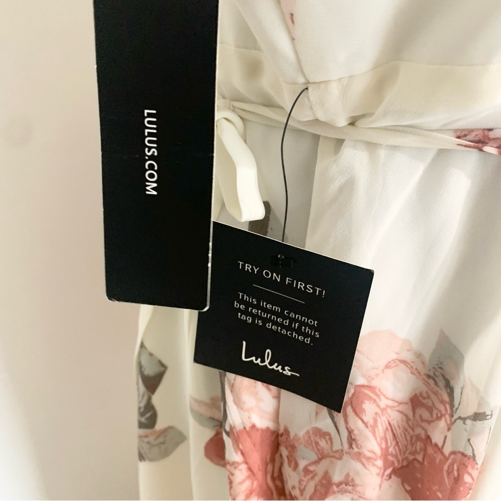 Lulu's Floral Maxi Dress in White and Pink - Picture 7 of 10